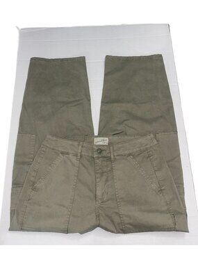 Olive Cargo Pants Wide Leg Y2K Streetwear Utility Baggy Fit Size 6 Women
